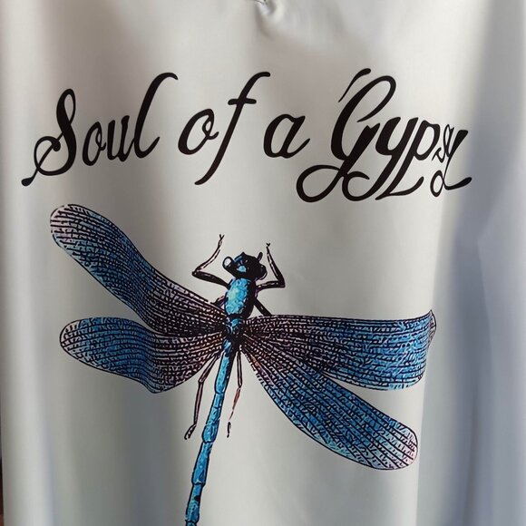 J. C Fashion Womens Top Blouse Long Sleeves Blue Dragonfly Print Size 2XL - Picture 5 of 9